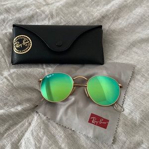Auth Ray Ban Polarized Round Green Lenses